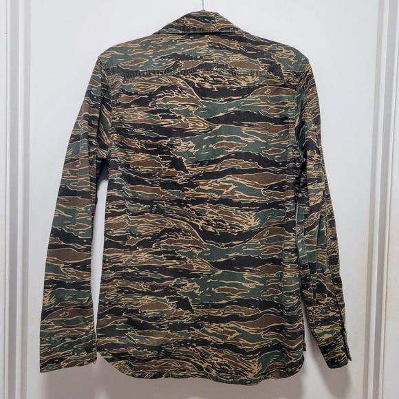 ZARA MAN Camo Denim Full Zip or Button Up Shirt Jacket Long Sleeve Men's S - Picture 3 of 15
